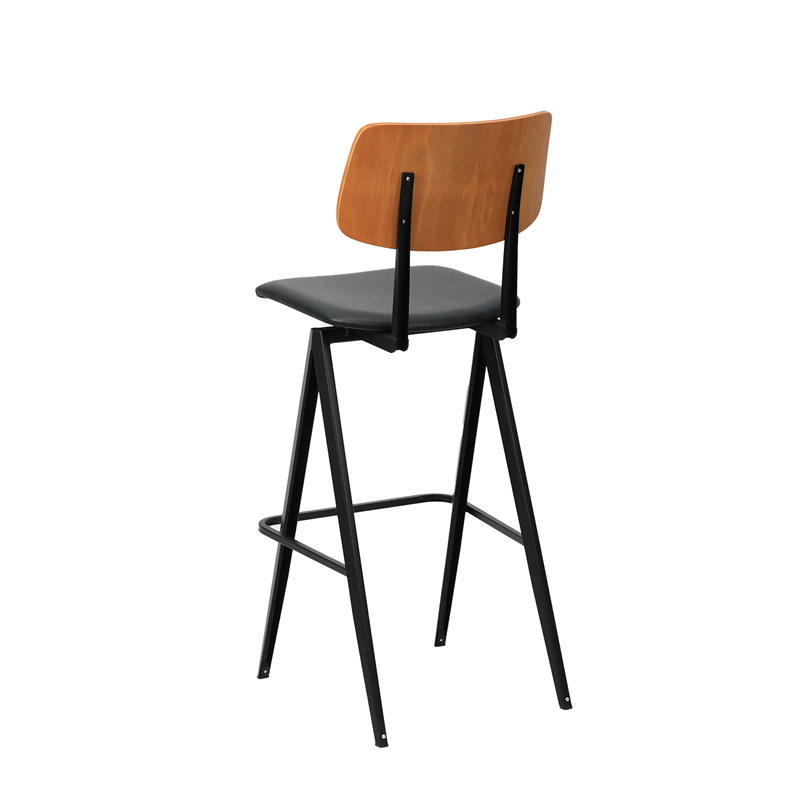 leather seat metal bar height bar stool