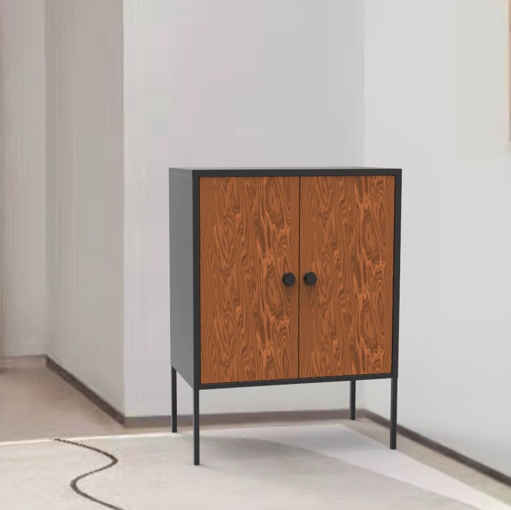 https://www.goldapplefurniture.com/modern-black-steel-storage-cabinet-with-double-wood-finish-doors-go-a6060-product/